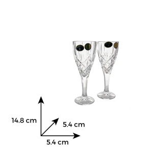 SHEFFIELD Set 6 pahare cristal Bohemia lichior 50 ml - Img 3