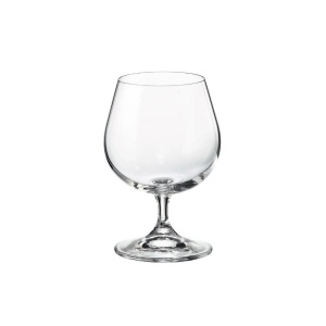 SYLVIA Set 6 pahare sticla cristalina Bohemia brandy 400 ml - Img 2
