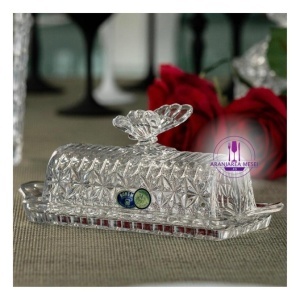Untiera cristal Bohemia decor "Fluture" 20.5 cm - Img 1
