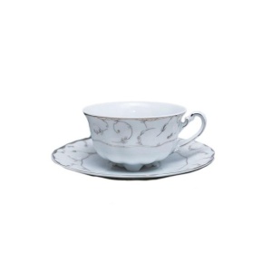 VIVIEN decor ARGINT Serviciu ceai portelan 6 persoane 220 ml - Img 3
