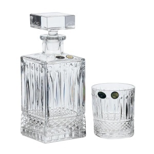 WINDSOR Set 6 pahare si decantor cristal Bohemia whisky - Img 2