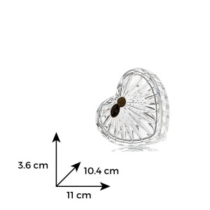 Bomboniera - Caseta de bijuterii Cristal Bohemia model INIMA  (54700-52400-110)