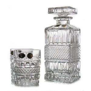 BRITTANY Set 6 pahare si decantor cristal Bohemia whisky - Img 3