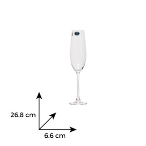 COLUMBA OPTIC Set 6 pahare sticla cristalina sampanie flute 260 ml - Img 2