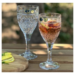 DIANA Set 6 pahare cristal Bohemia vin alb / rose 330 ml - Img 1