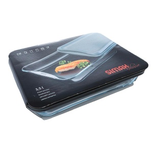 EXCLUSIVE Vas sticla termorezistenta rectangular cu capac plastic 3.5 l - Img 4