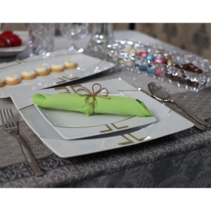 EYE model geometric decor AUR Serviciu masa portelan Bohemia 12 persoane ( 44 piese ) - Img 1