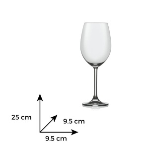 FLAMENCO Set 6 pahare sticla cristalina Bohemia vin 625 ml - Img 3