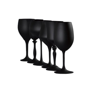 GAMBIT Set 6 pahare sticla cristalina vopsita NEGRU MAT - Img 6