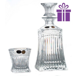 IMPERIAL Set 6 pahare si decantor cristal Bohemia whisky - Img 4