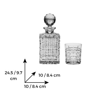 KENSINGTON Set 6 pahare si decantor cristal Bohemia whisky - Img 3