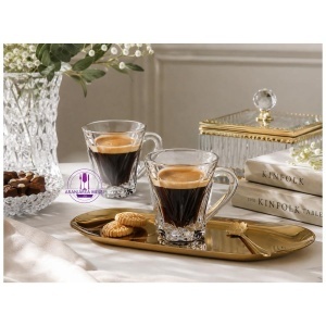 ORIGAMI Set 6 cani sticla cristalina Bohemia 120 ml