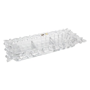 Platou cristal Bohemia compartimentat 36.5 cm - Img 3