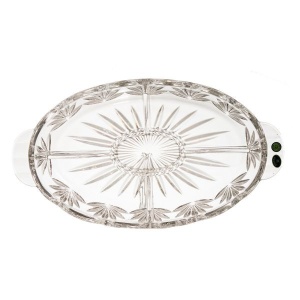 Platou oval cristal Bohemia compartimentat 40.5 cm - Img 2