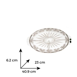Platou oval cristal Bohemia compartimentat 40.5 cm - Img 4