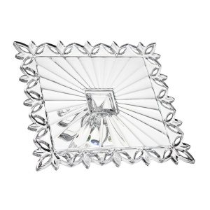 Platou tort cristal Bohemia cu picior 32 cm - Img 4