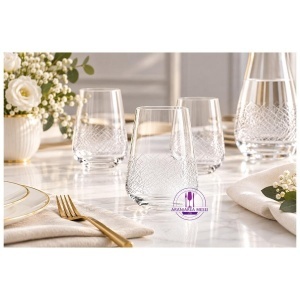 SANDRA FROZEN - Pahare apa sticla cristalina Bohemia 380 ml (set 6 bucati) (23013-380-CH019)