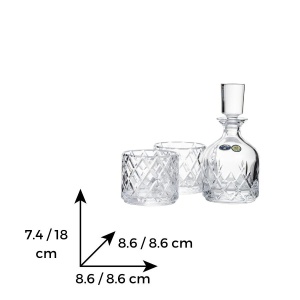 Set 2 pahare si decantor cristal Bohemia whisky - Img 2