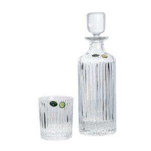 SKYLINE Set 6 pahare si decantor cristal Bohemia whisky - Img 2