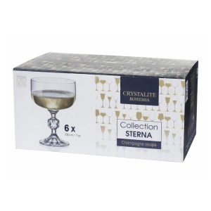 STERNA - Pahare sampanie cupa sticla cristalina Bohemia 200 ml (set 6 bucati) (91L-4S149-200)