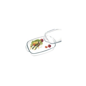 Vas sticla termorezistenta rectangular 3.2 l cu capac 2.3 l - Img 2