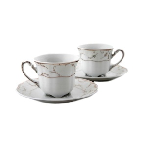 VIVIEN decor ARGINT Serviciu cafea portelan 6 persoane 100 ml - Img 3