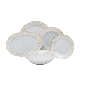 VIVIEN decor AUR Serviciu masa portelan 6 persoane ( 20 piese )