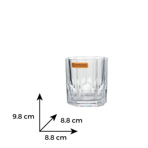 ASPEN Set 4 pahare sticla cristalina whisky 320 ml - Img 3