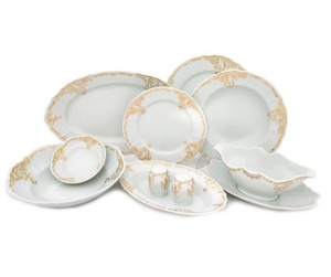 BERNADOTTE BAROC decor AUR Serviciu masa portelan Bohemia 12 persoane ( 44 piese ) - Img 2
