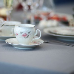 BERNADOTTE ROSE Serviciu cafea portelan Bohemia cu decor trandafiri 6 persoane 140 ml - Img 2