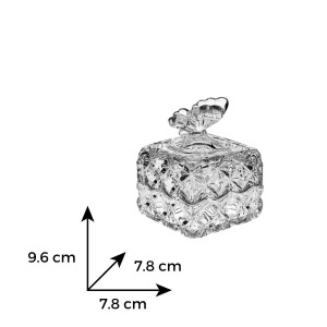 Bomboniera cristal Bohemia decor "Fluture" 10 cm - Img 4