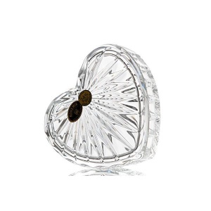 Bomboniera / Cutie bijuterii cristal Bohemia decor "Inima" 11 cm - Img 2