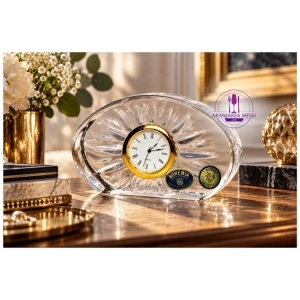 Ceas Cristal Bohemia (cadran auriu) 12 cm (77236-24305-120)