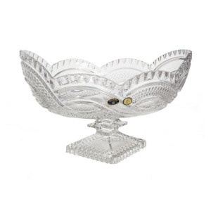 Fructiera cristal Bohemia cu picior 31 cm - Img 2