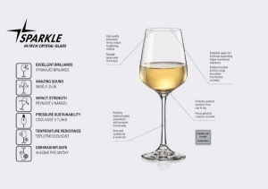GISELLE Set 6 pahare sticla cristalina vin 455 ml - Img 4
