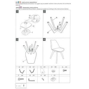 GOTLAND Scaun bucatarie/dining plastic gri – picioare lemn, sezut piele ecologica - Img 6
