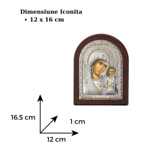 Icoana Argint Maica Domnului 12x16 cm (84124-3LORO) 