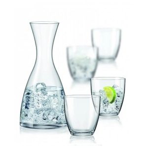 KATE Set 4 pahare si decantor sticla cristalina limonada (300 ml + 1200 ml) - Img 6