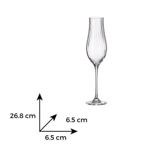 LIMOSA OPTIC Set 6 pahare sticla cristalina Bohemia sampanie 300 ml - Img 2