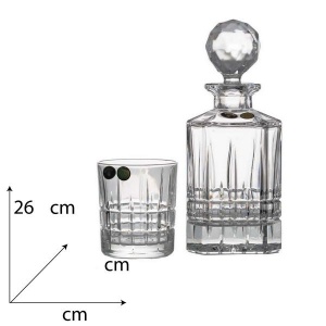 LONDON Set 6 pahare si decantor cristal whisky - Img 3