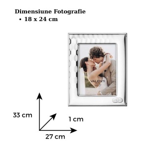 Rama Foto Argint "Fagure" 18x24 cm - cadou nunta verighete (52138-5L)