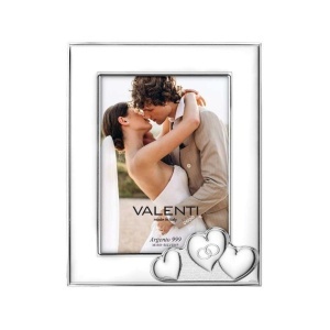 Rama Foto Argint "Inimi" 18×24 cm - cadou nunta verighete (52126-5L)