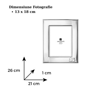 Rama Foto Argint "Torino" 13x18 cm - cadou aniversare 25 Ani Casatorie (52136-4L) 