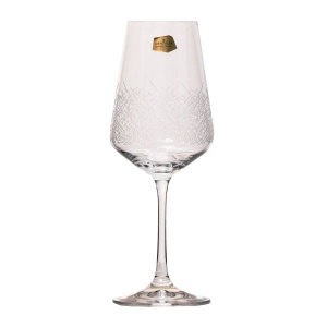 SANDRA FROZEN Set 6 pahare sticla cristalina Bohemia vin alb 350 ml - Img 8