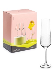 SANDRA FROZEN Set 6 pahare sticla cristalina sampanie 200 ml - Img 3