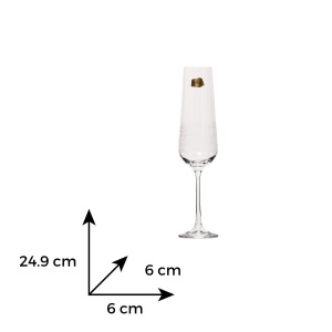 SANDRA FROZEN Set 6 pahare sticla cristalina sampanie 200 ml - Img 4