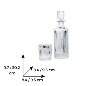 SKYLINE Set 6 pahare si decantor cristal Bohemia whisky - Img 3