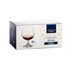 SYLVIA Set 6 pahare sticla cristalina Bohemia brandy 400 ml - Img 4