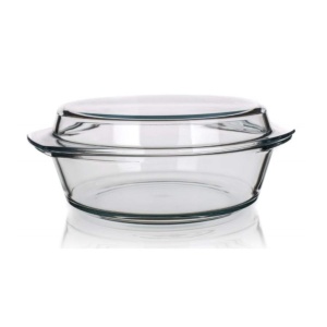 Vas sticla termorezistenta rotund 0.7 cu capac 0.3 l - Img 3