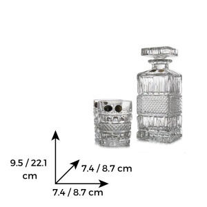 BRITTANY Pachet 12 pahare si decantor cristal Bohemia whisky - Img 2